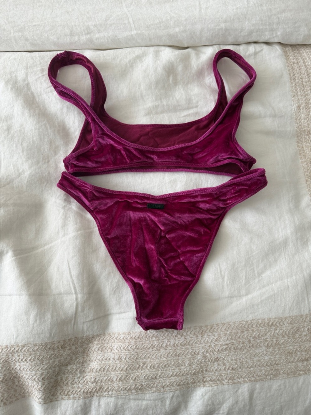 triangl swimwear Velvet Bikini Set in Deep Berry - Picture 4 of 4